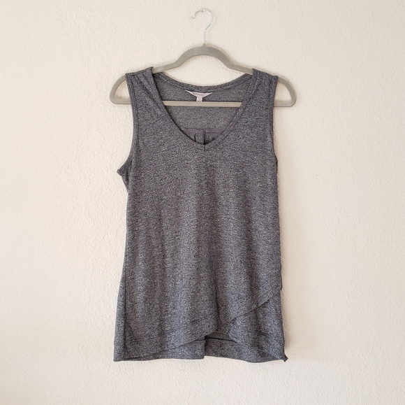 Athleta Faux Wrap V-Neck Tank Top Grey Heather Size Medium - Picture 1 of 7